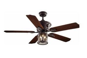 Hampton Bay Milton 52 inch Indoor Outdoor Ceiling Fan with Light Kit Bronze