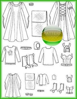 Childrens Knight Princess Medieval Costume Patterns