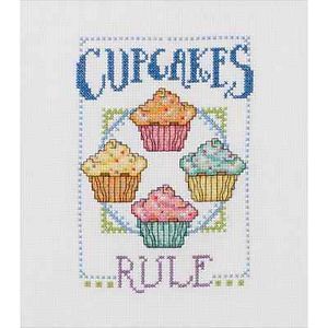 Bucilla My Quick Stitch Cupcakes Rule Counted Cross Stitch Kit Minis Easy
