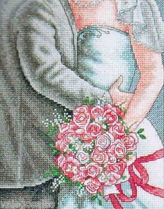 Dimensions Counted Cross Stitch Kit 9" x 12" Embrace Wedding Record 73806