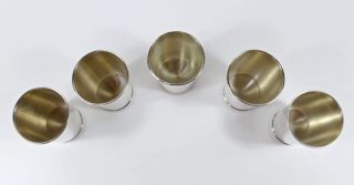 Set of 5 Excellent Vintage Gorham Sterling Silver Mint Julep Cups