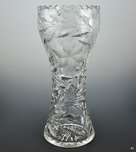 Gorgeous abp Cut Glass Crystal Flower Vase Floral Designs Tall