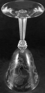 Vintage Fostoria Glass Clear Crystal Shirley Etching 8oz Stemware Water Goblet