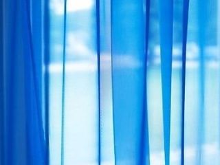 2 Panels Pair IKEA Sarita Bright Blue Sheer Curtains Drapes