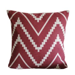 45cmx45cm Decorative Pillows Cover Red Triangle Waves Burlap Throw Pillow Cover