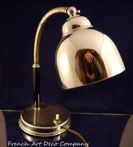 French Art Deco Modernist Chrome Desk Lamp c1930'S
