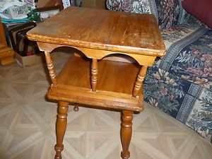 Vintage Colonial Style Wooden End Table Nevco Solid Wood