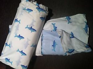 New Pottery Barn Kids Shark Bedding Toddler Duvet Comforter Cover Crib Sheet