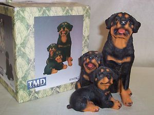 Collectible Dog Figurines Rottweilers Resin by TMD Designs