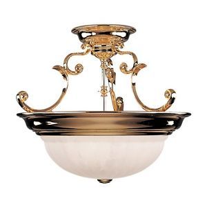 New Dolan 3 Light MD Semi Flush Mount Ceiling Lighting Fixture Polished Brass