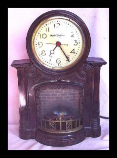 Mastercrafters Bakelite Fireplace Mantel Lighted Clock No 272
