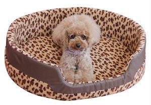 New Pet Dog Puppy Cat Soft Bed House Plush Cozy Nest Mat Pad Leopard Print