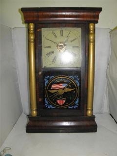 Antique American Gilbert Manufacturing Hour Pendulum Clock Winstead Conn Works