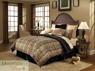 Lepardi King Leopard Print Comforter 4pc Set Bed Veratex Bedding Shams Skirt New