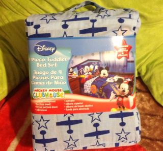 Disney Mickey Mouse 4 Pcs Toddler Bedding Set Kids Room Extra Sheet Set Baby