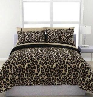 Twin Full Queen Bedding Animal Print Leopard Cheetah Bed in A Bag Comforter Set