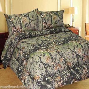 Woods Camo Comforter and Sheet Set Queen 5 PC Bed in Bag Camouflage