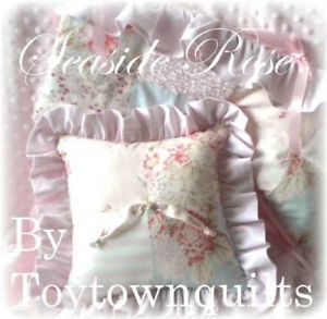Vintage Seaside Rose Chenille Baby Quilt Crib Bedding