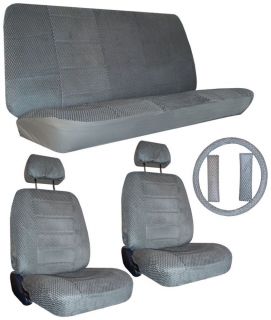 New Grey Gray Scottsdale Fabric Car Truck SUV Seat Covers Accessories 4