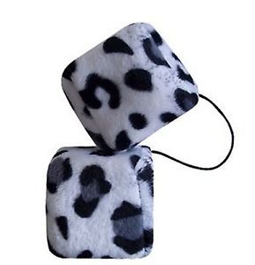 Grey Snow Leopard Dice Car Truck SUV Accessories to Match Seat Covers
