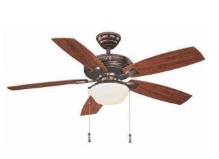 Hampton Bay Gazebo 52 inch Indoor Outdoor Ceiling Fan with Light Kit Bronze