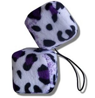 Purple Leopard Dice Car Truck SUV Accessories to Match Seat Covers