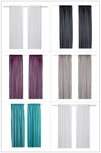 IKEA Vivian Pair of Curtains Drapes 2 Panels Purple Black Gray White New