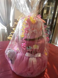 Baby Shower Diaper Cake Lavender Purple Outfit Tutu Gift Girl New