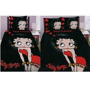 New Betty Boop Black Kissing Duvet Quilt Cover Bedding