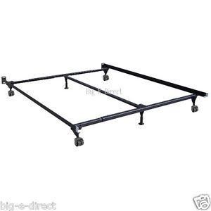 Universal Steel Bed Frame Wheels Fit All Headboard Cal King King Queen Full Twin