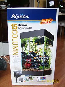 Brand New Factory SEALED Aqueon 15 Gallon Column Deluxe Aquarium Kit Fish Tank