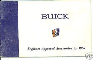 1966 Buick Engineer Approved Accessories Booklet