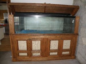 120 Gallon Custom Made Oak Cabinet Fish Tank Aquarium