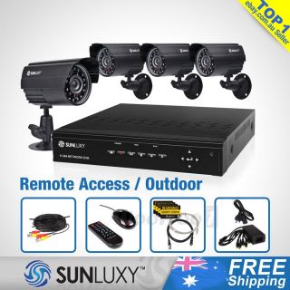 8CH CCTV Security DVR 4 Outdoor Night Vision Cameras Surveillance System DIY Kit