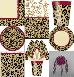 Leopard Cheetah Animal Print Birthday Party Tableware Decorations Plates Cups