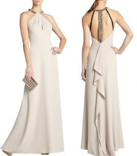 2013 New $468 BCBG Max Azria Sarah Embellished Halter Gown Dress