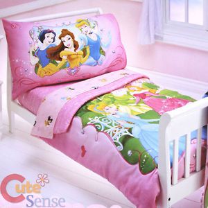 Disney Princess Toddler Bedding Set 4pc Microfiber Bed Set Cinderella Belle