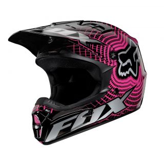 Fox Racing V1 Vortex Helmet Black Pink Full Face Dot 01199 MX ATV