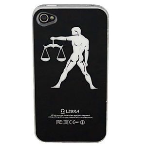 12 Zodiac Style Libra Sense LED LCD Flash Light Up Case Cover F iPhone 4 4S 4G