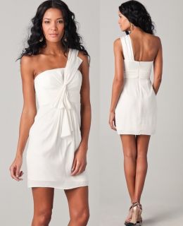 2012 New BCBG Max Azria Palais One Shoulder Cocktail Dress in White