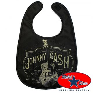 Johnny Cash Guitar Baby Bib Kids Rockabilly Tattoo Cool Punk Retro Sun Country