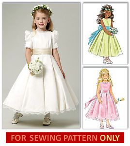 Sewing Pattern Makes Fancy Flower Girl Dress Child Sizes 2 to 8 Wedding