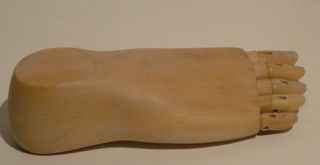 Brand New Wooden Flexible Male Mannequin Foot 10" Long