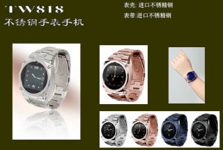 2012 Stainless Steel Touch Screen Cell Phone Double Sim Bluetooth Watch Mobile