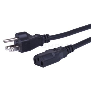 Black 1 Feet NEMA 5 15P to IEC 60320 C13 10A 125V 18AWG 3c SJT Power Cord Cable
