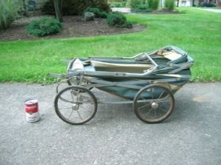 Vintage Doll Buggy Baby Stroller Welsh "Easy Fold" Collapsible Blue Gray