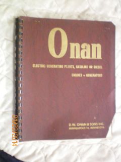 Onan Sales Manual Electric Generating Plants Gas Diesel Engines Generators
