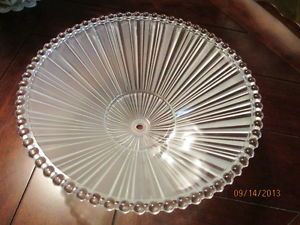 Vintage Clear Frosted Fluted Glass Lamp Shade