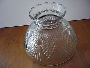 Vintage EAPG Style Clear Glass Lamp Shade for Aladdin Student Type Lamp