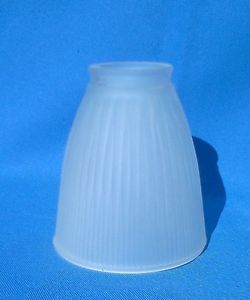 Ceiling Fan Replacement Glass Shade Bell Shape Frosted White Glass w Ribbing